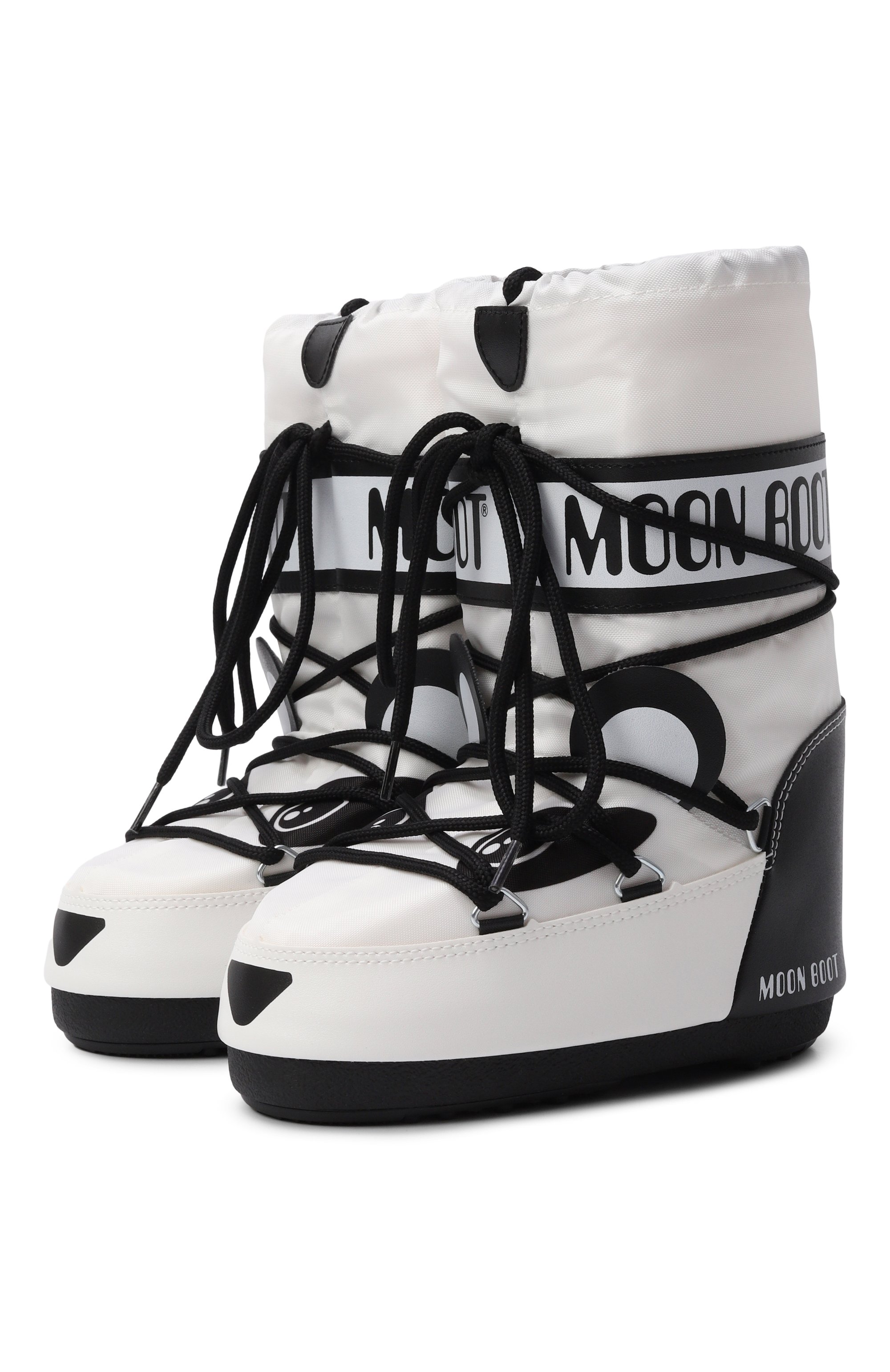 Утепленные сапоги MOON BOOT черно-белого цвета по цене 17550 руб., арт. 80D3400300, фото 1 Утепленные сапоги MOON BOOT, арт. 80D3400300, фото 1