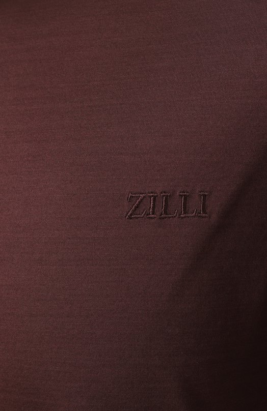 Хлопковая футболка Zilli TSR02HM0110VZL000 Бордовый  TSR02HM0110VZL000 Фото 6
