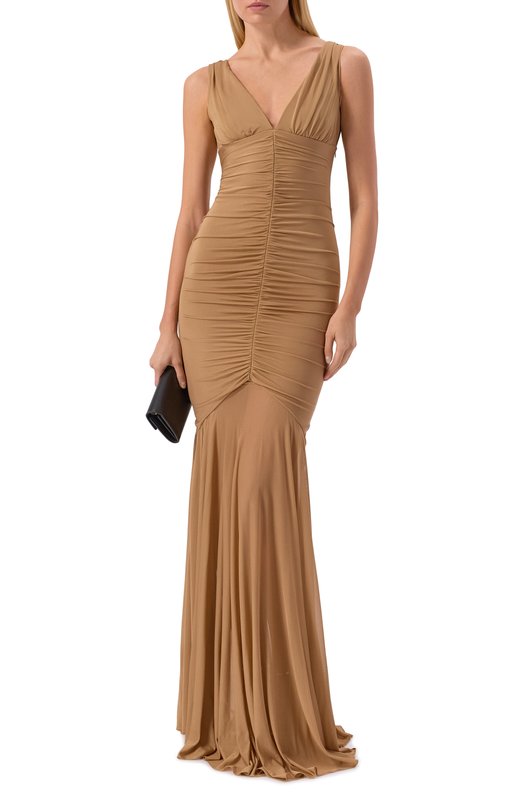 Платье из вискозы Giuseppe di Morabito 06PSDR511 16301 Бежевый  06PSDR511 16301 Фото 2