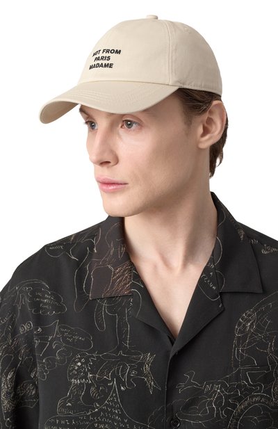 Хлопковая бейсболка DROLE DE MONSIEUR кремового цвета по цене 10700 руб., арт. PERM-CP151-C0138-MT, фото 2 Хлопковая бейсболка DROLE DE MONSIEUR, арт. PERM-CP151-C0138-MT, фото 2