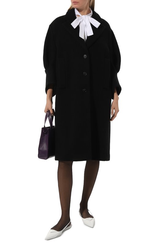 Пальто из шерсти и кашемира Prada P682O-1ZY1-F0002-212 Чёрный  P682O-1ZY1-F0002-212 Фото 2