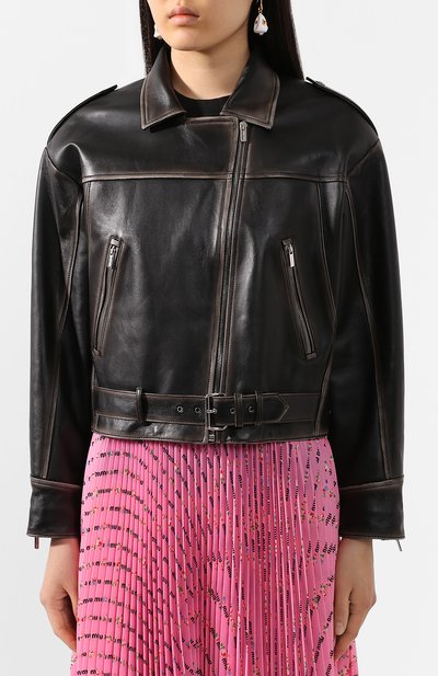 Кожаная куртка MIU MIU, арт. MPV712-1RU0-F0002, фото 3