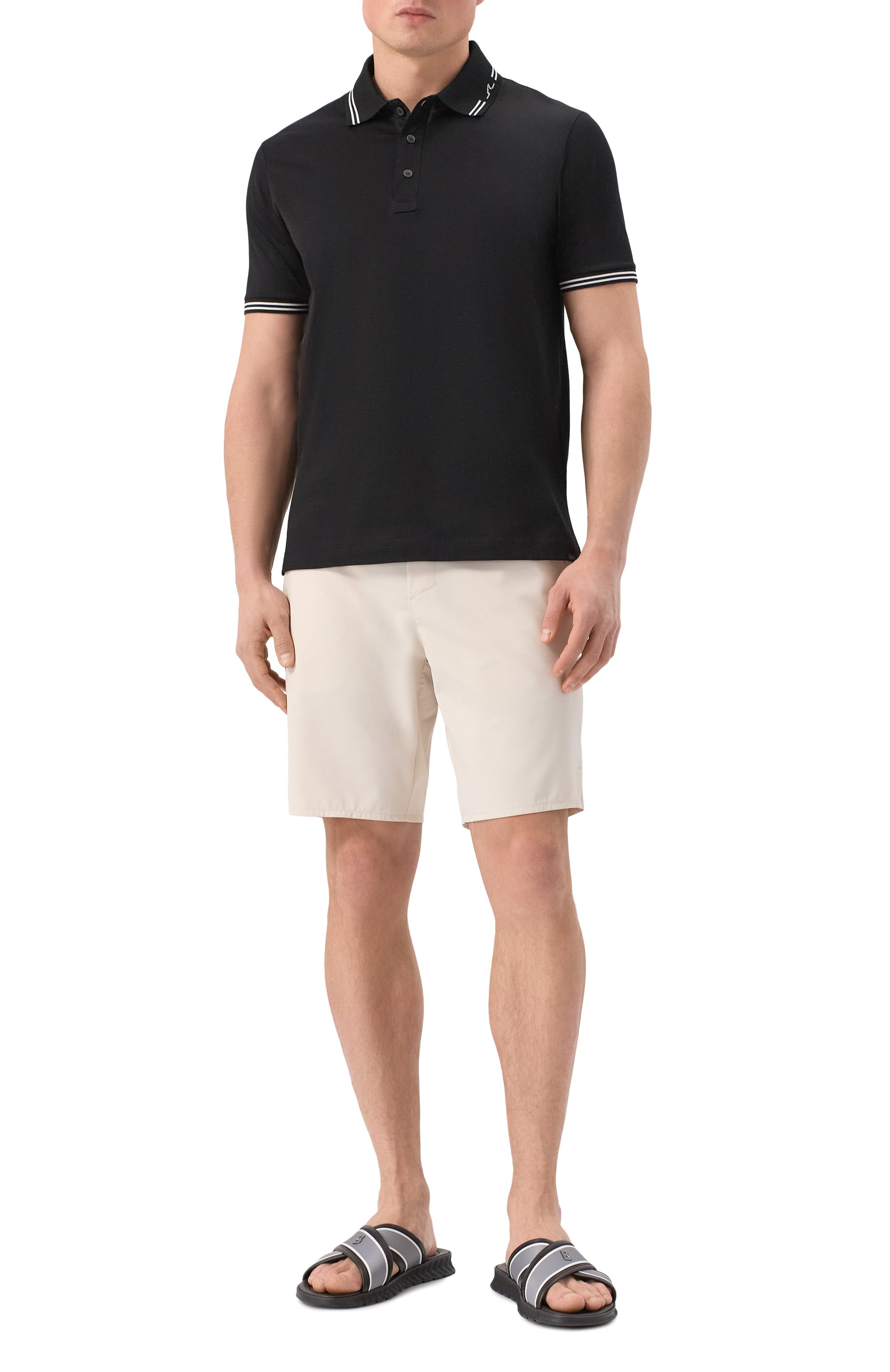 Хлопковое поло PAUL&SHARK черного цвета по цене 35800 руб., арт. 25411288/3XL, фото 2 Хлопковое поло PAUL&SHARK, арт. 25411288/3XL, фото 2