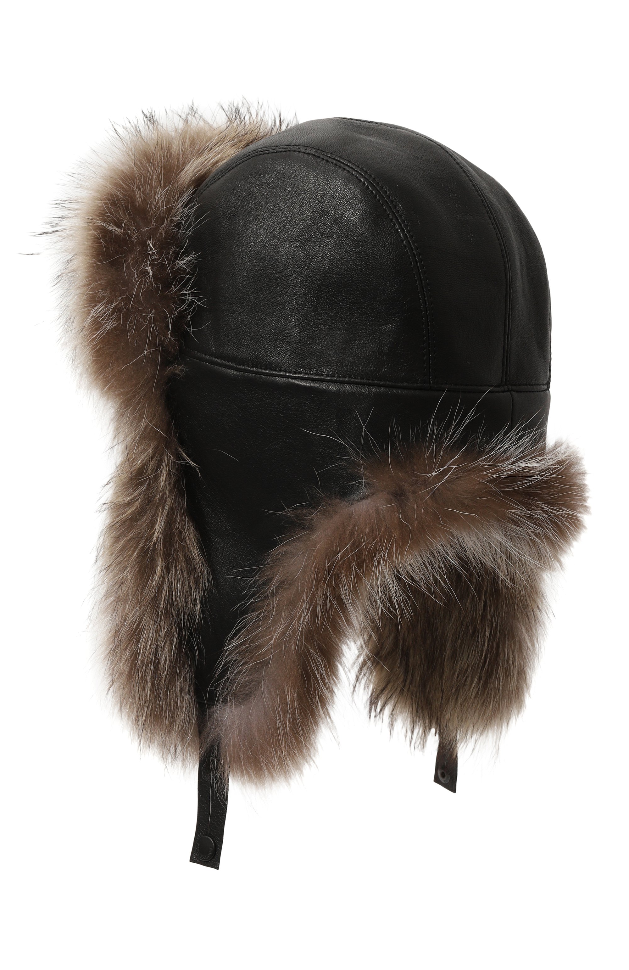 Кожаная шапка-ушанка с мехом енота VICTORIA KUSENKOVA, арт. 338508049159, фото 2