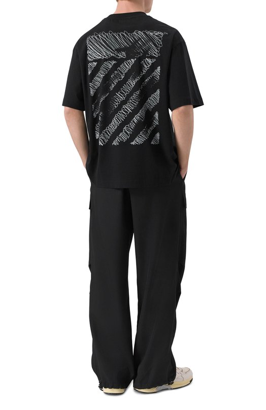 Хлопковая футболка Off-White 0MAA120F25JER00M Чёрный  0MAA120F25JER00M Фото 2