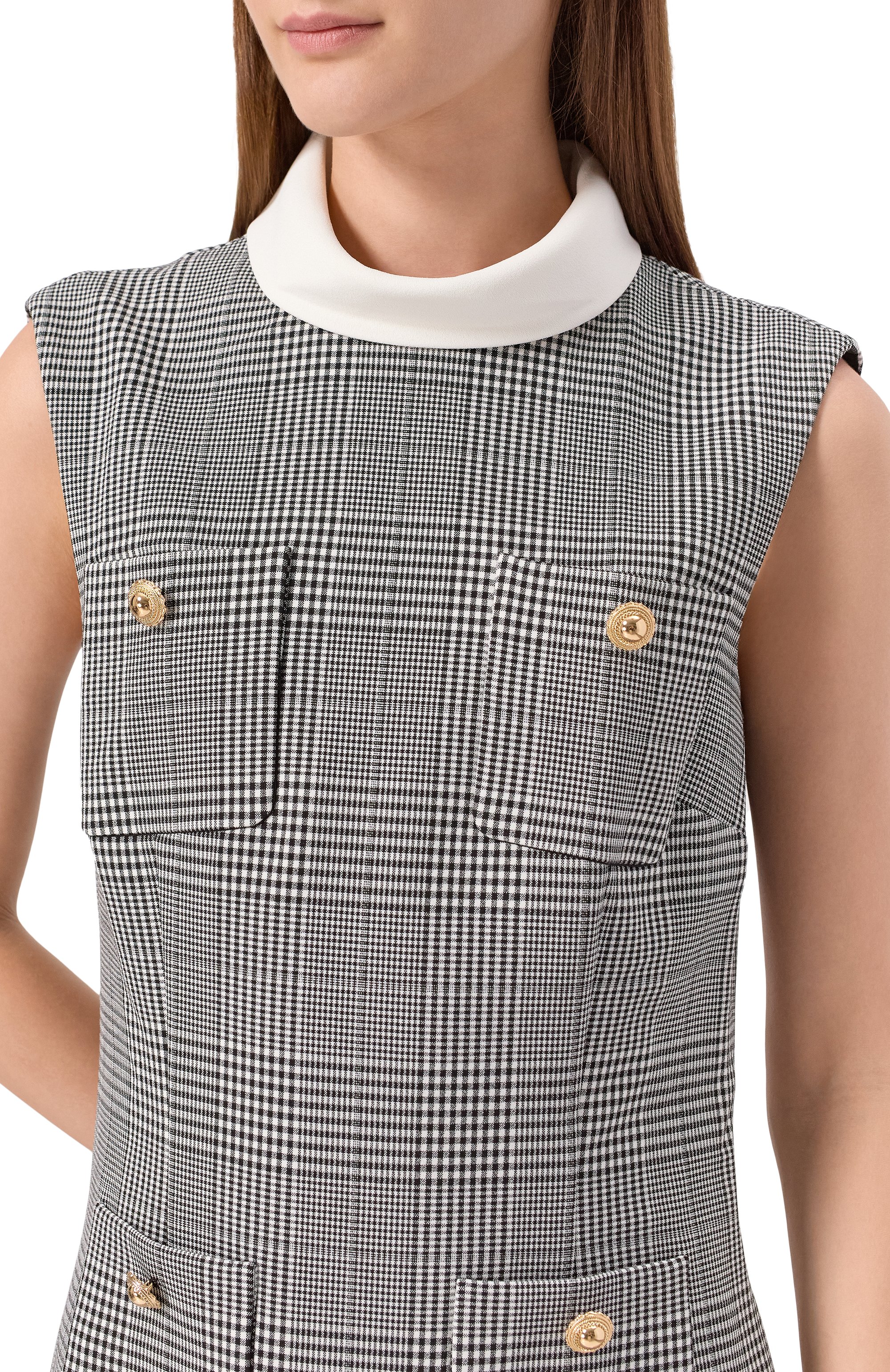 Платье SELF-PORTRAIT серого цвета по цене 69650 руб., арт. PF25016SBW, фото 5 Платье SELF-PORTRAIT, арт. PF25016SBW, фото 5