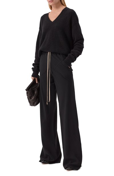 Шерстяной пуловер RICK OWENS черного цвета по цене 97700 руб., арт. RP02F5650/KWP, фото 2 Шерстяной пуловер RICK OWENS, арт. RP02F5650/KWP, фото 2