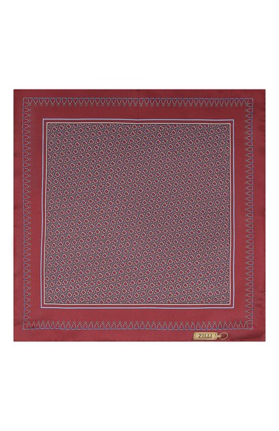 Шелковый платок ZILLI бордового цвета по цене 9725 руб., арт. 55800, фото 3 Шелковый платок ZILLI, арт. 55800, фото 3