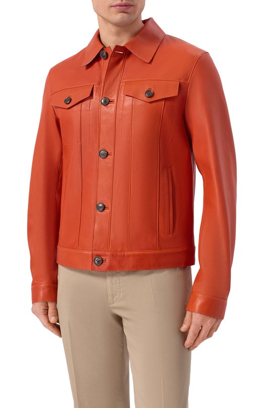 Кожаная куртка MVST M26.2PM.L902/54411-NAPPA GRAND DELUX Оранжевый  M26.2PM.L902/54411-NAPPA GRAND DELUX Фото 3