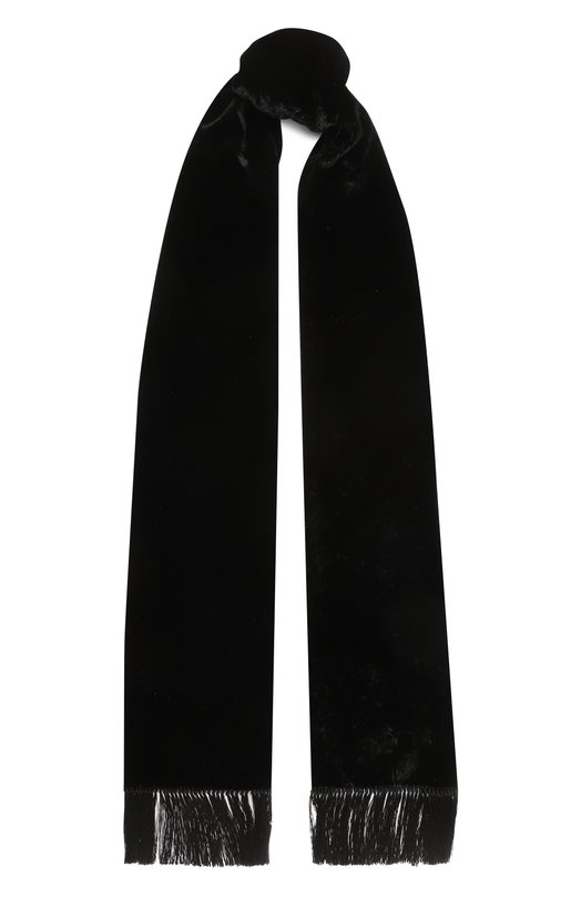 Бархатный шарф Saint Laurent 707243/3YL87 Чёрный 707243/3YL87