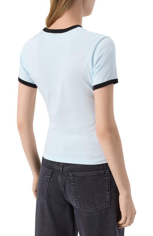 Хлопковая футболка The Kooples FTSC30012K Голубой  FTSC30012K Фото 4