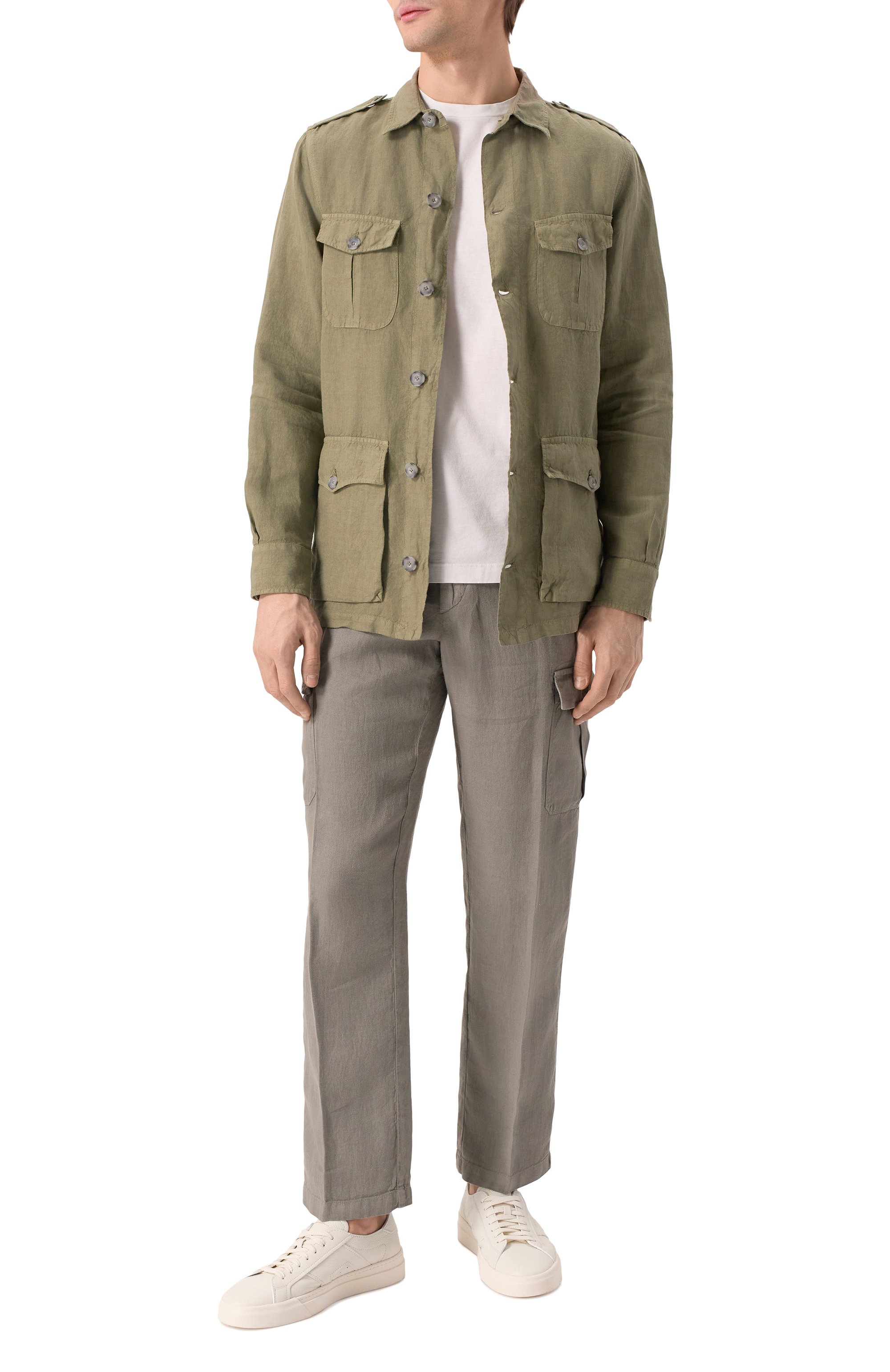 Льняные брюки-карго 120% LINO, арт. 32ALIM29DX/D943/000, фото 2