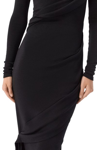 Шерстяное платье MUGLER черного цвета по цене 227500 руб., арт. 26F1R018721038, фото 4 Шерстяное платье MUGLER, арт. 26F1R018721038, фото 4