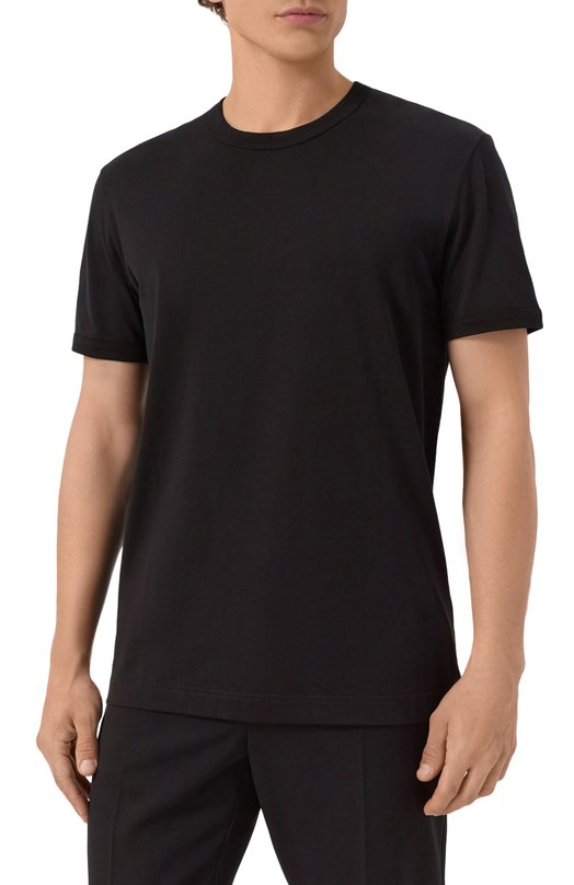 Хлопковая футболка Dolce & Gabbana G8JX7T/FU7EQ Чёрный  G8JX7T/FU7EQ Фото 3