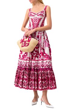 Женская сумка kendra small DOLCE & GABBANA бежевого цвета, арт. BB7270/AN407 | Фото 7 (Драгоценные камни: Проставлено; Размер: small; Материал сплава: Проставлено; Материал: Рафия)