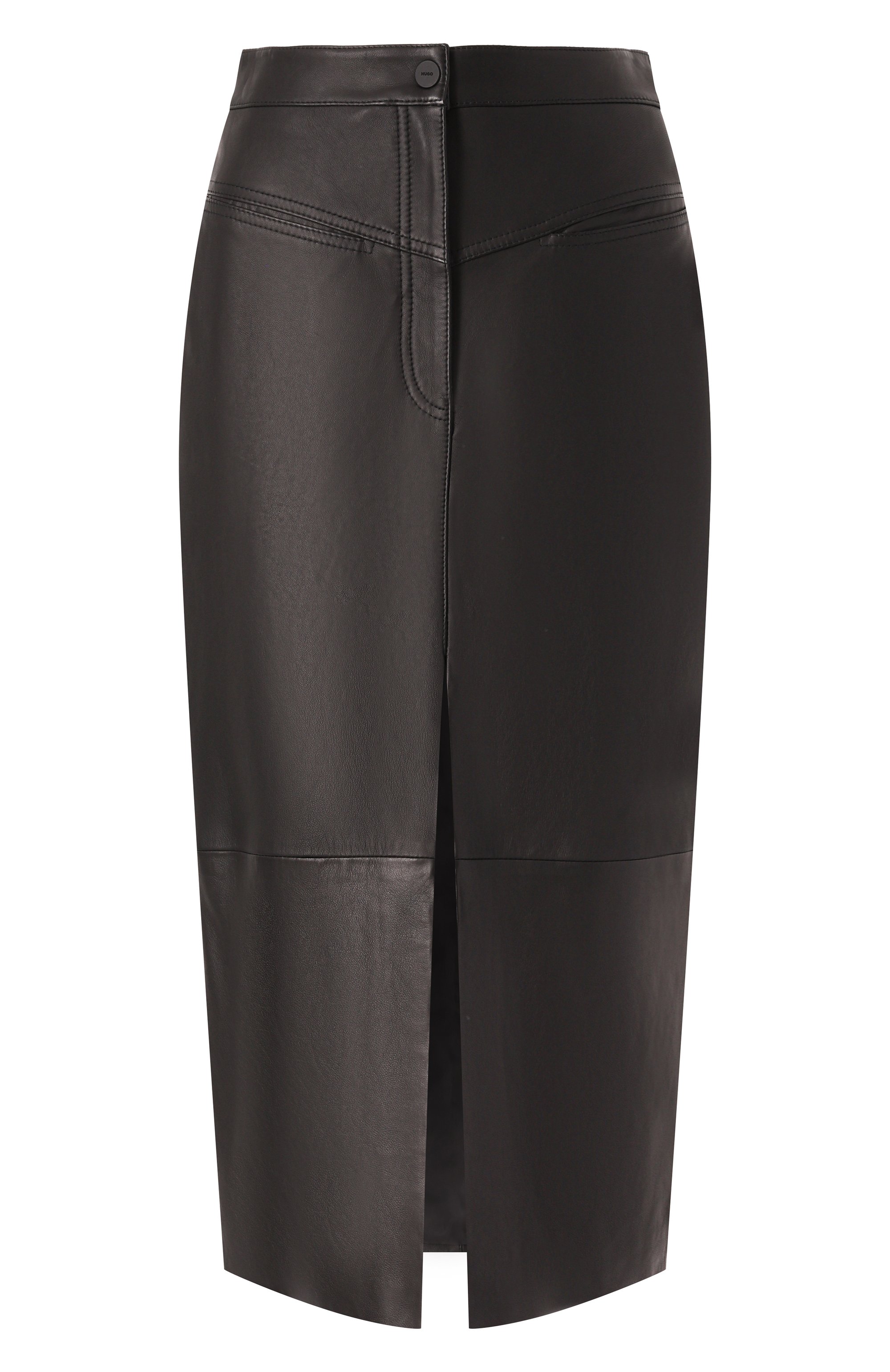 Кожаная юбка HUGO черного цвета по цене 52300 руб., арт. 50529939, фото 1 Кожаная юбка HUGO, арт. 50529939, фото 1