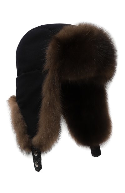 Мужская шапка-ушанка с отделкой из меха соболя майкл FURLAND, арт. 0201414210015100003