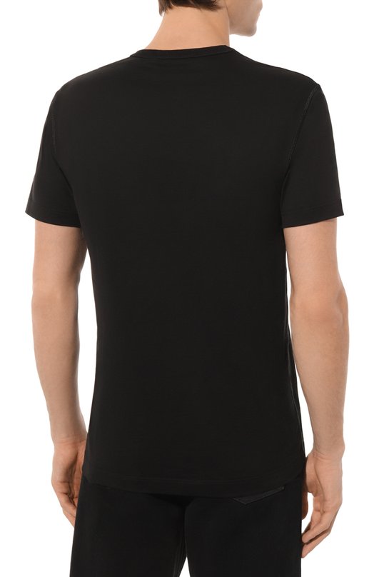 Хлопковая футболка Dolce & Gabbana G8PT2T/G7F2I Чёрный  G8PT2T/G7F2I Фото 4