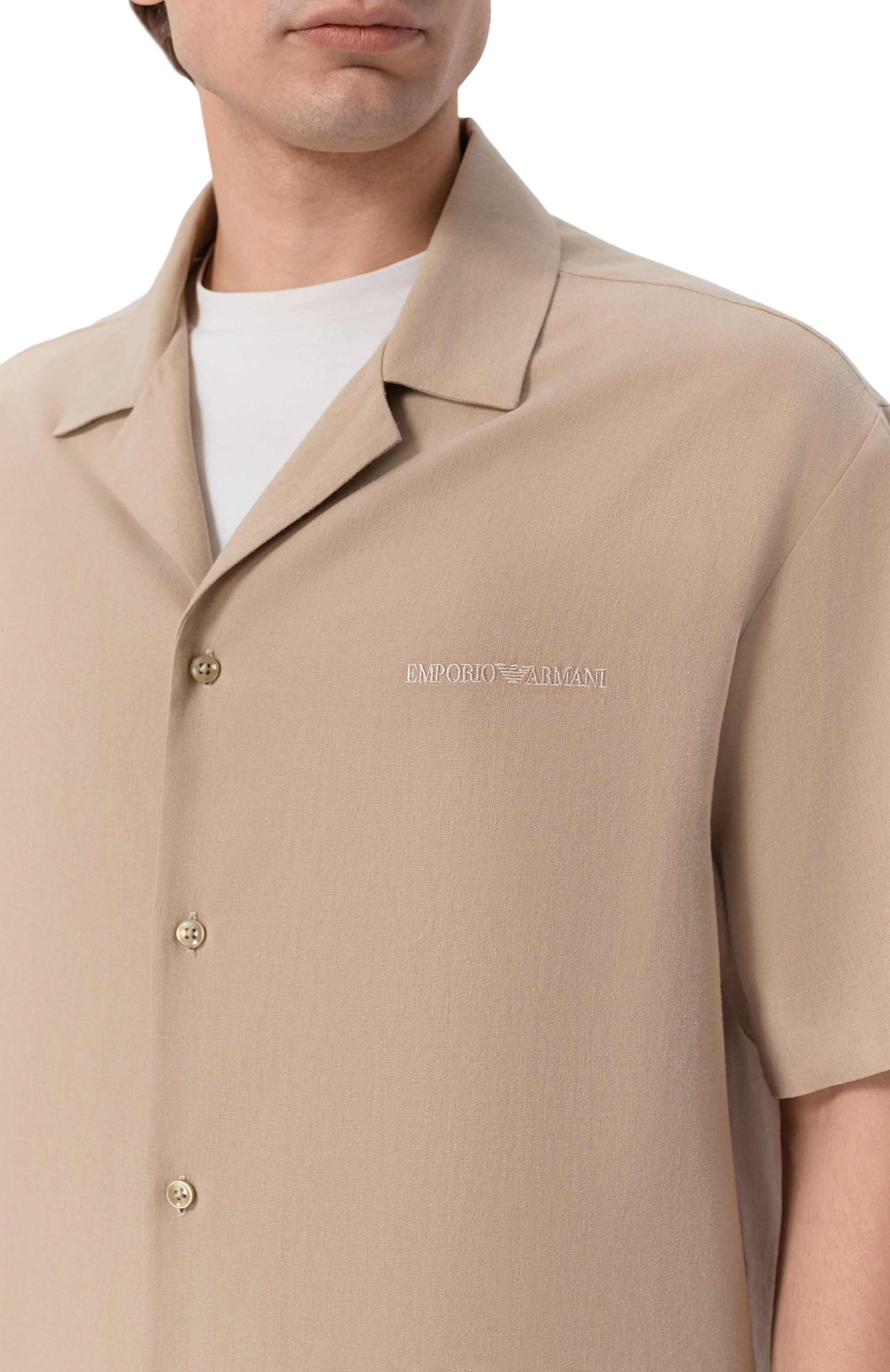 Рубашка изо льна и вискозы EMPORIO ARMANI, арт. EM000593/AF20590, фото 5