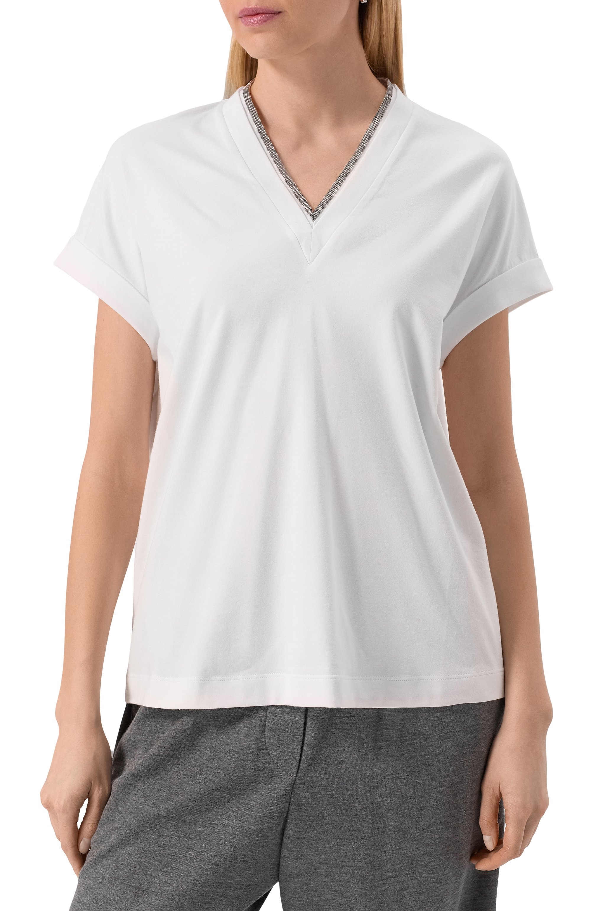 Хлопковая футболка BRUNELLO CUCINELLI, арт. M0T18BD222, фото 3