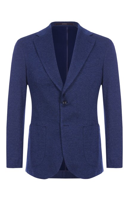 Мужской хлопковый пиджак WINDSOR темно-синего цвета, арт. 13 GI0RN0-J 10013090/30045423 | Фото 1 (Длина (для топов): Стандартные; Автоматизация состава: Проставлено; Материал внешний: Хлопок; Рукава: Длинные; Автоматизация ТО: Проставлено)