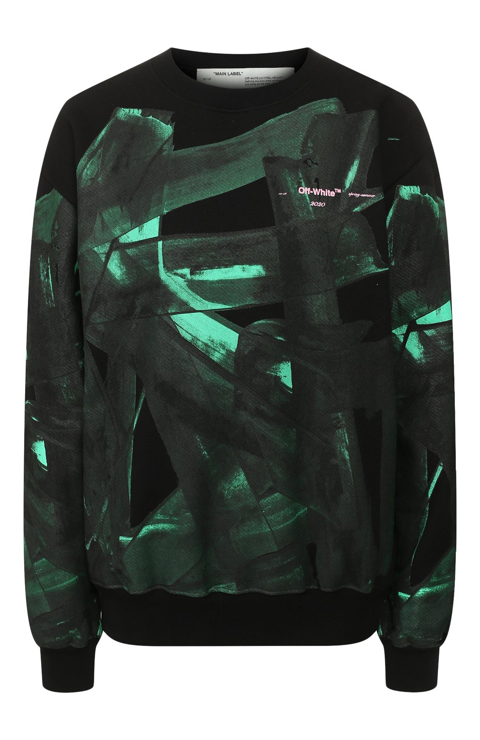 Хлопковый свитшот OFF-WHITE зеленого цвета по цене 56650 руб., арт. 0WBA046R20F301271040, фото 1 Хлопковый свитшот OFF-WHITE, арт. 0WBA046R20F301271040, фото 1