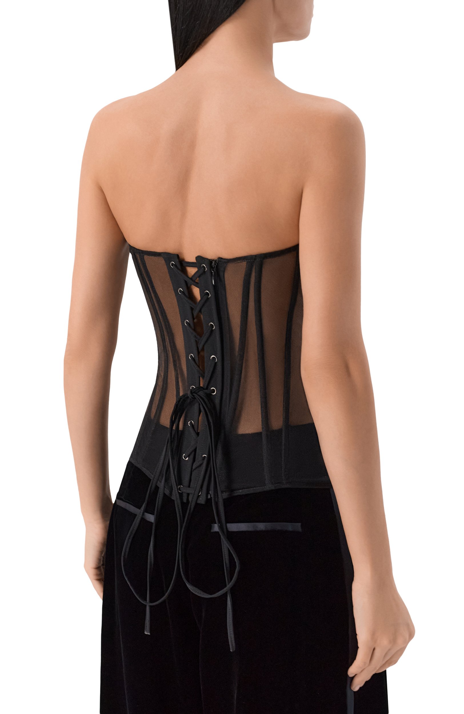 Корсет с отделкой пайетками и бисером ZUHAIR MURAD черного цвета по цене 348500 руб., арт. PTP26011/EMFL003, фото 4 Корсет с отделкой пайетками и бисером ZUHAIR MURAD, арт. PTP26011/EMFL003, фото 4