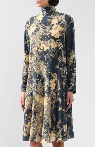 Шелковое платье DRIES VAN NOTEN серого цвета по цене 84250 руб., арт. 192-11038-8201, фото 3 Шелковое платье DRIES VAN NOTEN, арт. 192-11038-8201, фото 3