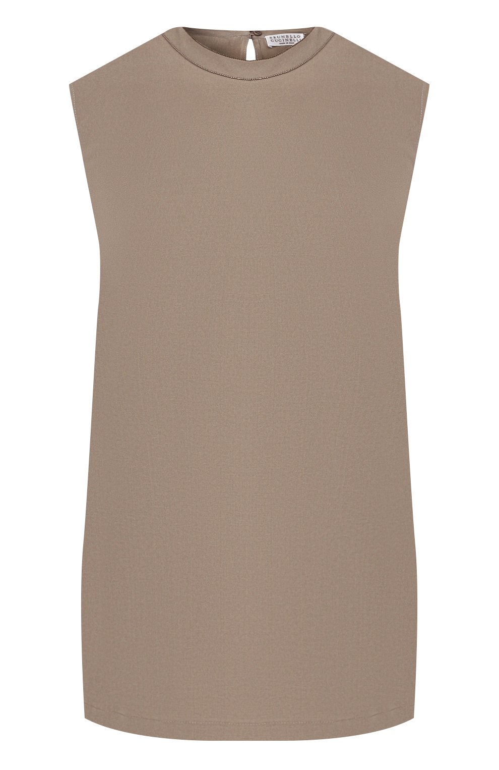 Шелковый топ BRUNELLO CUCINELLI хаки цвета по цене 99500 руб., арт. MF948DC200, фото 1 Шелковый топ BRUNELLO CUCINELLI, арт. MF948DC200, фото 1