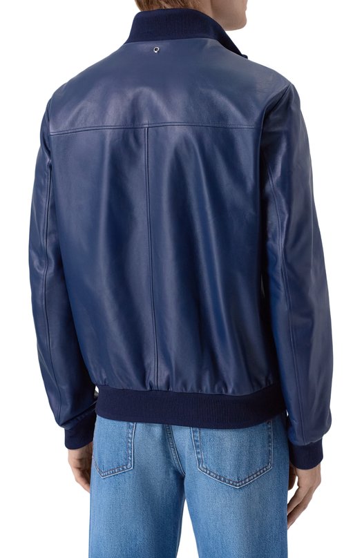 Кожаный бомбер Stefano Ricci M7J6100260/NPNUV5 Синий  M7J6100260/NPNUV5 Фото 4
