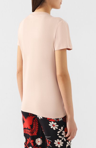 Хлопковая футболка REDVALENTINO розового цвета по цене 22500 руб., арт. RR3MG00J/EEJ, фото 4 Хлопковая футболка REDVALENTINO, арт. RR3MG00J/EEJ, фото 4