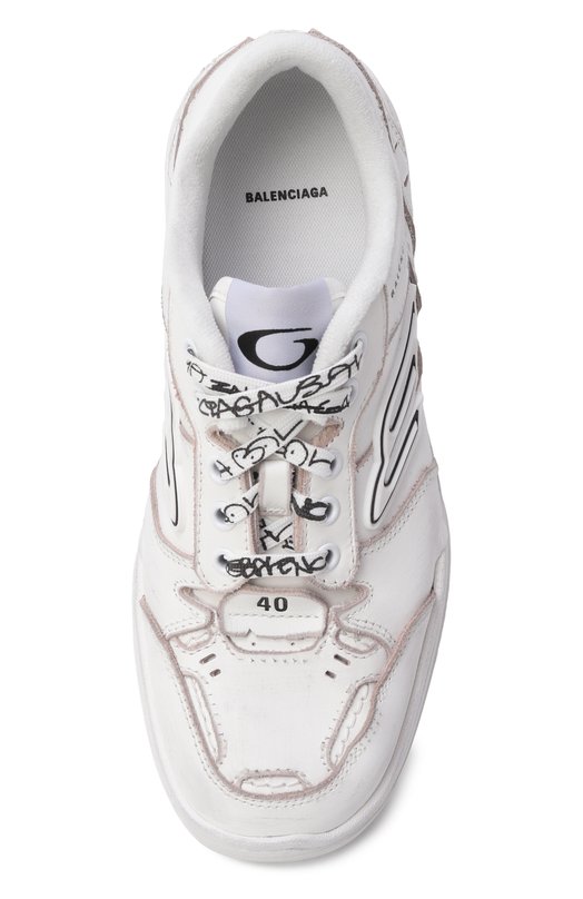 Кожаные кеды Hamptons Balenciaga 841763/WCURS Белый  841763/WCURS Фото 6