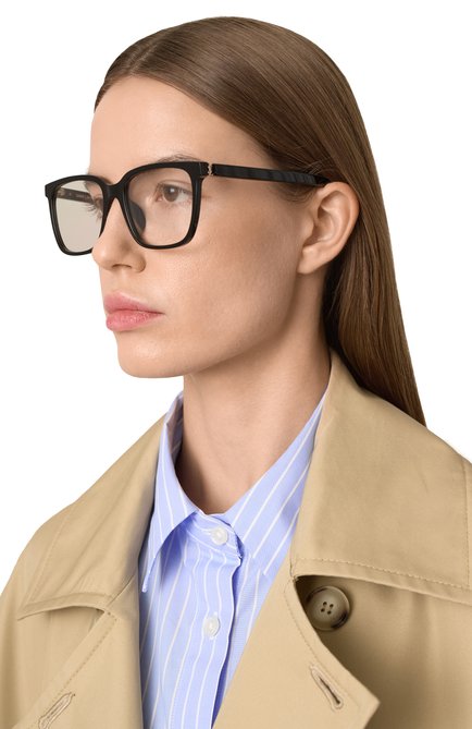 Женские оправа SAINT LAURENT черного цвета, арт. SL M142/F 001 | Фото 2 (Региональные огранич�ения белый список (Axapta Mercury): Не проставлено; Нос: Не проставлено)