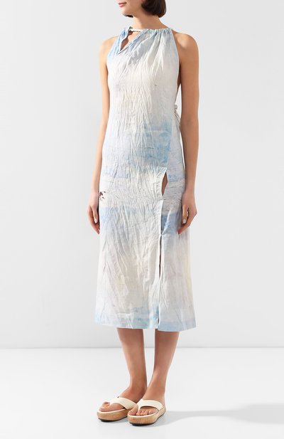 Льняное платье ACNE STUDIOS голубого цвета по цене 145500 руб., арт. A20192, фото 3 Льняное платье ACNE STUDIOS, арт. A20192, фото 3