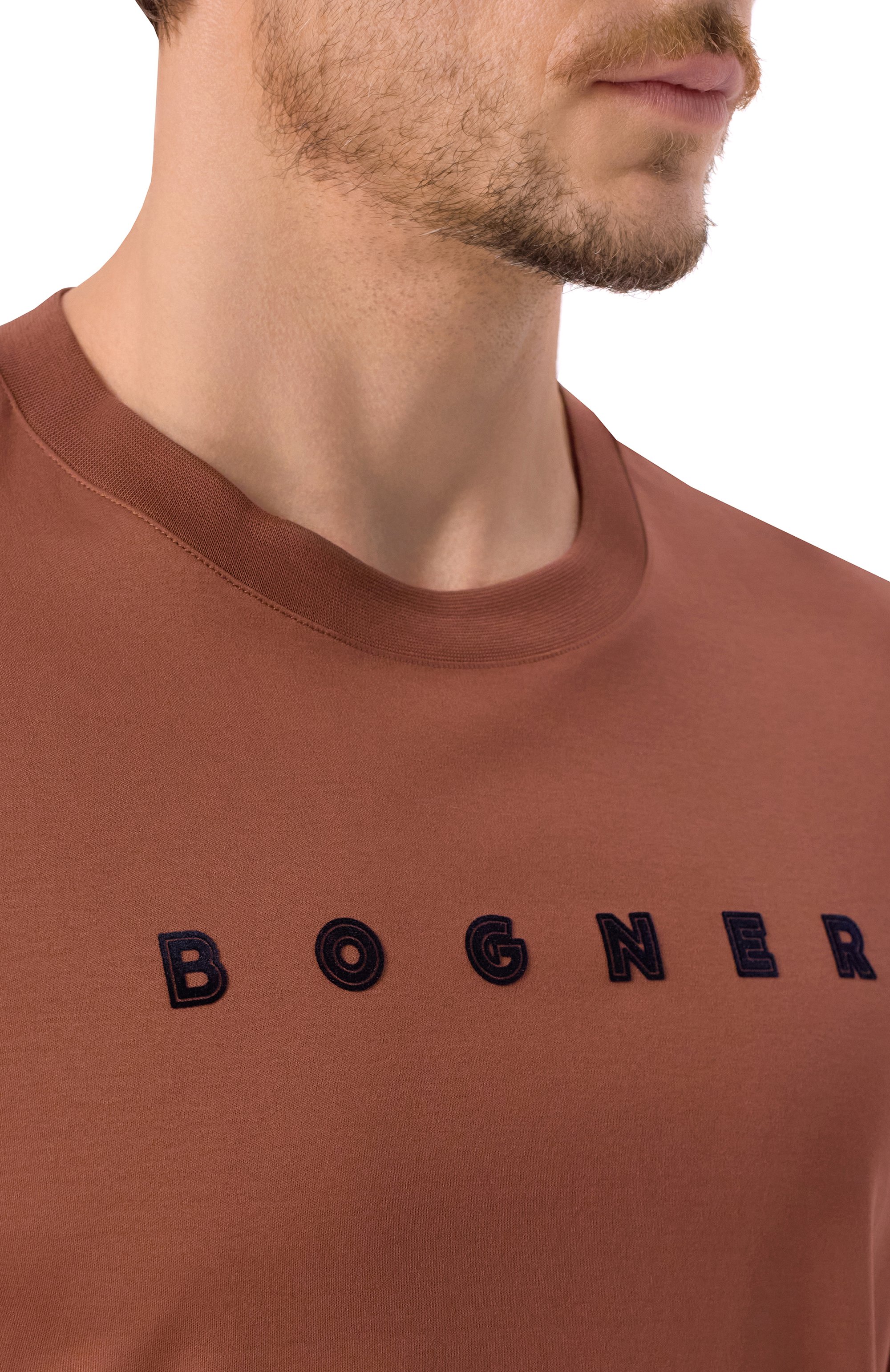 Хлопковая футболка BOGNER коричневого цвета по цене 14800 руб., арт. 58009178, фото 5 Хлопковая футболка BOGNER, арт. 58009178, фото 5