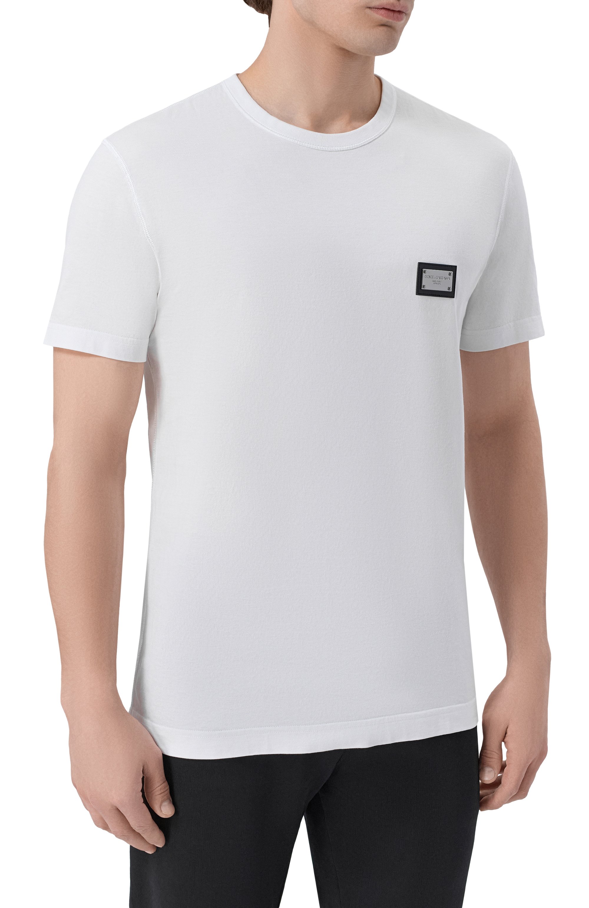 Хлопковая футболка DOLCE & GABBANA белого цвета по цене 45950 руб., арт. G8PT1T/G7P1B, фото 3 Хлопковая футболка DOLCE & GABBANA, арт. G8PT1T/G7P1B, фото 3