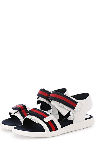 Кожаные сандалии с застежками велькро GUCCI, арт. 257761/BLN10, фото 1