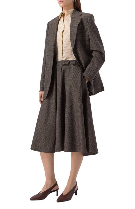 Шерстяная юбка Officine Generale W25WSKT154 Коричневый  W25WSKT154 Фото 2