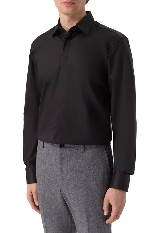 Хлопковая сорочка BOSS 50550653 Чёрный  50550653 Фото 3