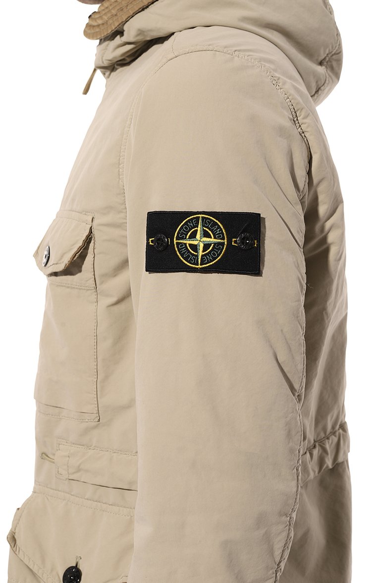 Мужская куртка STONE ISLAND бежевого цвета, арт. 751541131 | Фото 5 (Рукава: Длинные; Материал подклада: Синтетический материал; Материал внешний: Синтетический материал; Драгоценные камни: Проставлено; Материал сплава: Проставлено; Длина (верхняя одежда): Короткие; Кросс-КТ: Куртка, Ветровка, Легкие; Стили: Кэжуэл)