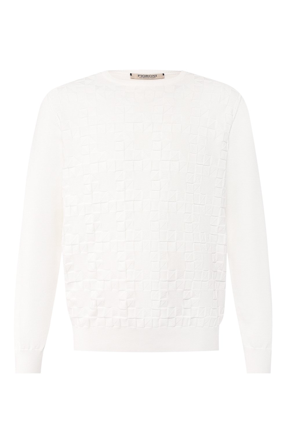 Хлопковый джемпер FIORONI белого цвета по цене 49900 руб., арт. M18210A1, фото 1 Хлопковый джемпер FIORONI, арт. M18210A1, фото 1