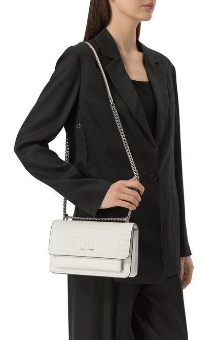 Женская сумка-тоут claire large MICHAEL MICHAEL KORS белого цвета, арт. 30R5SC7L3V | Фото 2 (Ремень/цепочка: На ремешке; Материал сплава: Проставлено; Размер: large; Материал: Экокожа; Драгоценные камни: Проставлено)