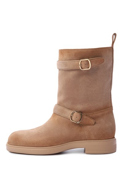 Замшевые полусапоги easy SANTONI бежевого цвета по цене 132500 руб., арт. WTYG72447PKVNHSY, фото 4 Замшевые полусапоги easy SANTONI, арт. WTYG72447PKVNHSY, фото 4