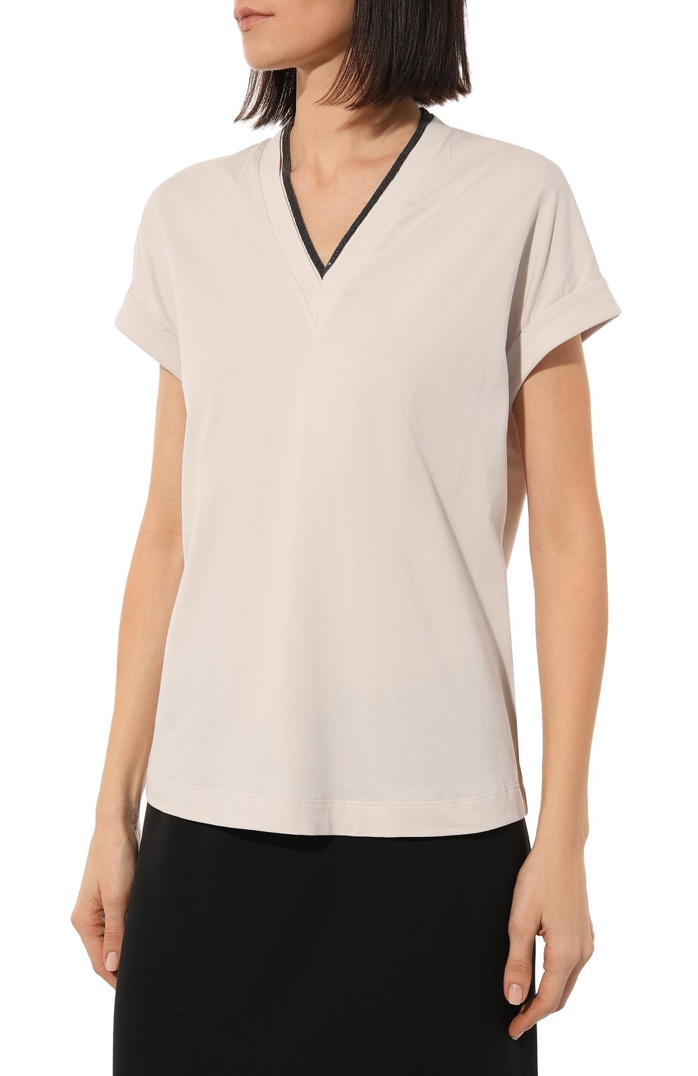 Хлопковая футболка BRUNELLO CUCINELLI, арт. M0T18BD222, фото 3