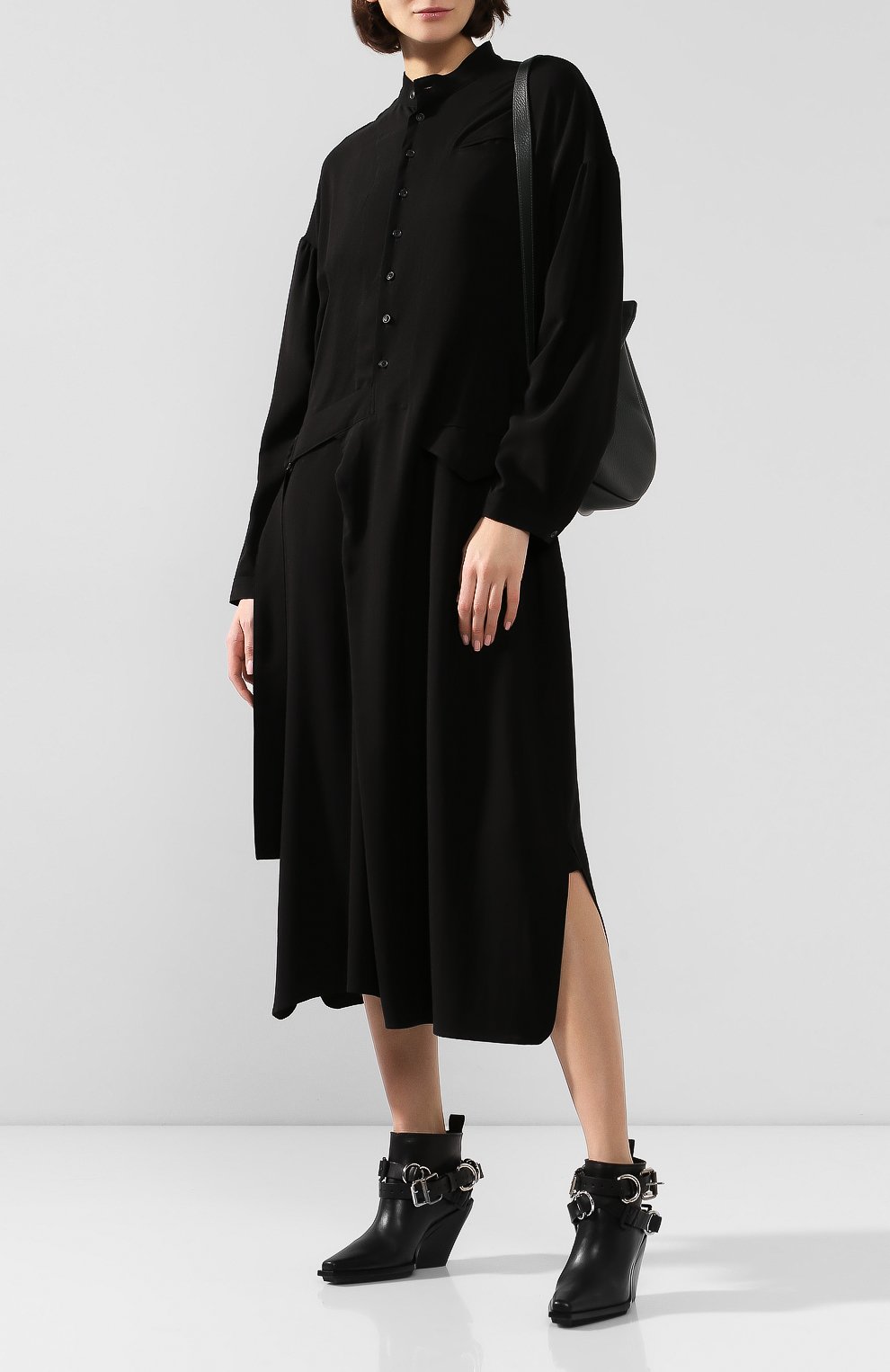 Платье YOHJI YAMAMOTO черного цвета по цене 79800 руб., арт. FJ-D51-200, фото 2 Платье YOHJI YAMAMOTO, арт. FJ-D51-200, фото 2