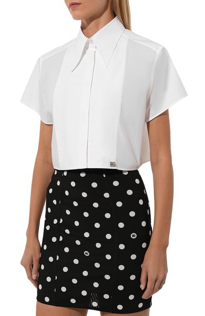Хлопковая рубашка DOLCE & GABBANA белого цвета по цене 59950 руб., арт. F5Q63T/FU5T9, фото 3 Хлопковая рубашка DOLCE & GABBANA, арт. F5Q63T/FU5T9, фото 3
