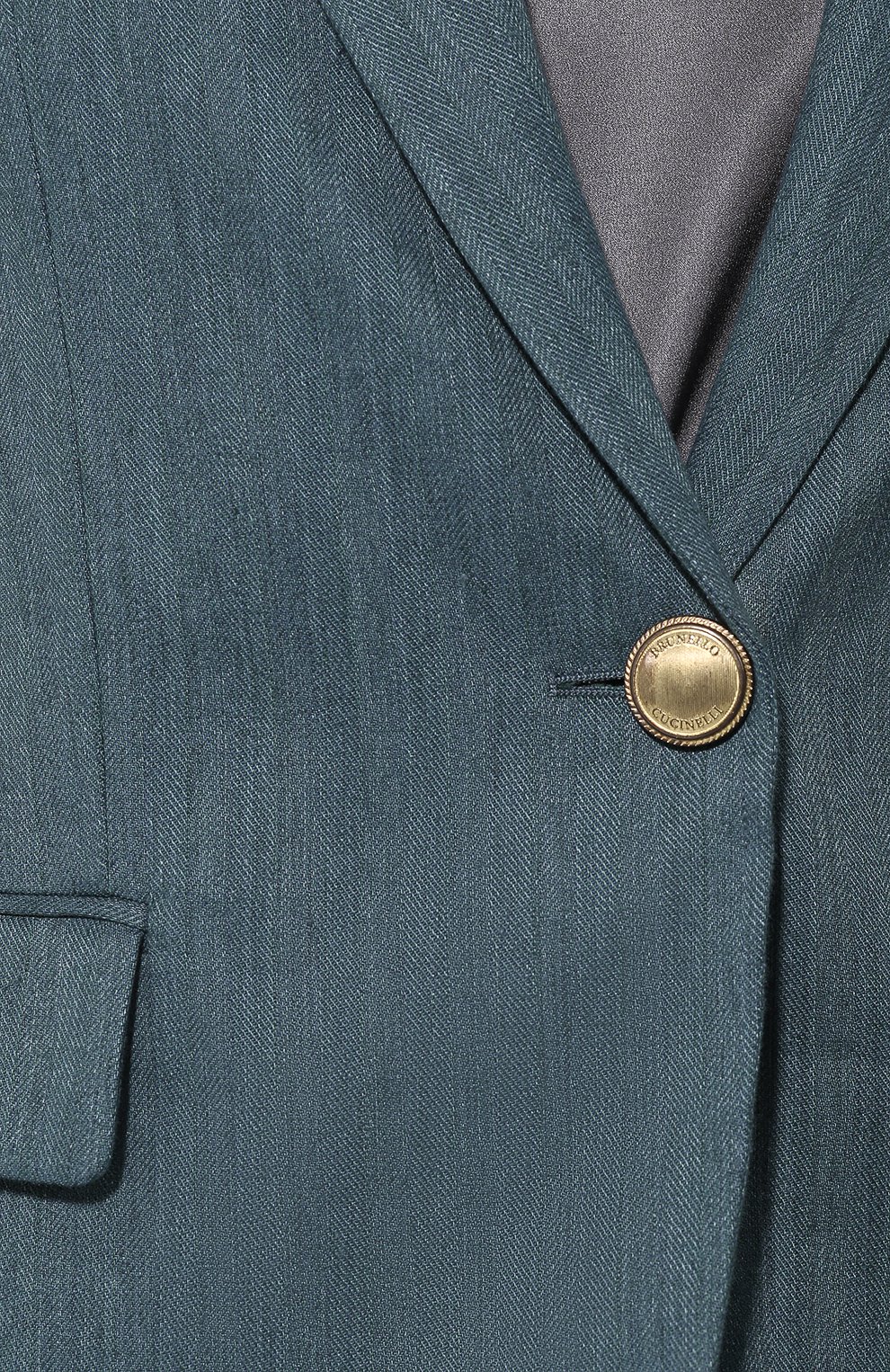 Жакет из хлопка и льна BRUNELLO CUCINELLI темно-зеленого цвета по цене 225500 руб., арт. MF5788469, фото 5 Жакет из хлопка и льна BRUNELLO CUCINELLI, арт. MF5788469, фото 5