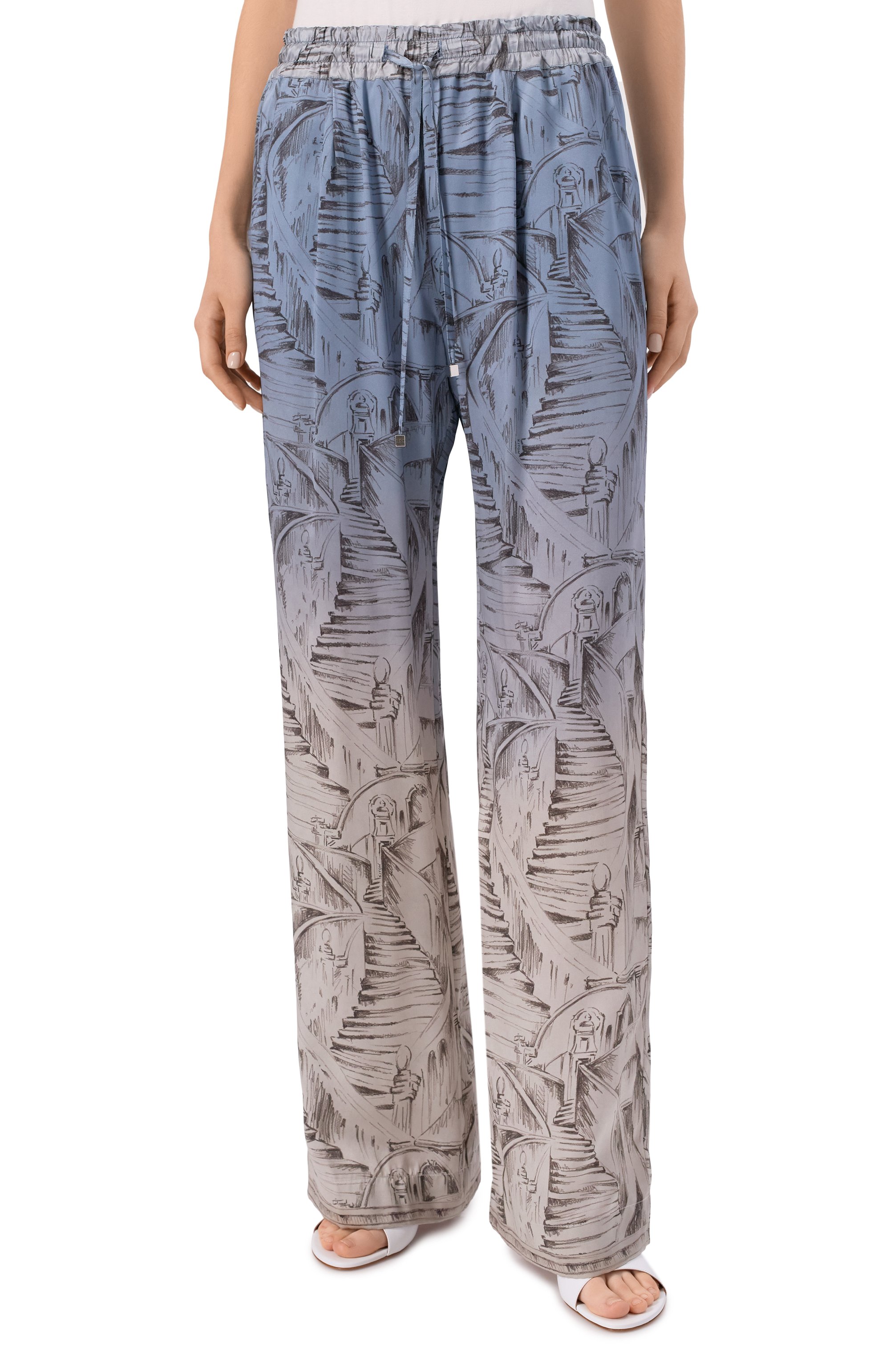 Атласные брюки KITON, арт. D58115K0585G08, фото 3