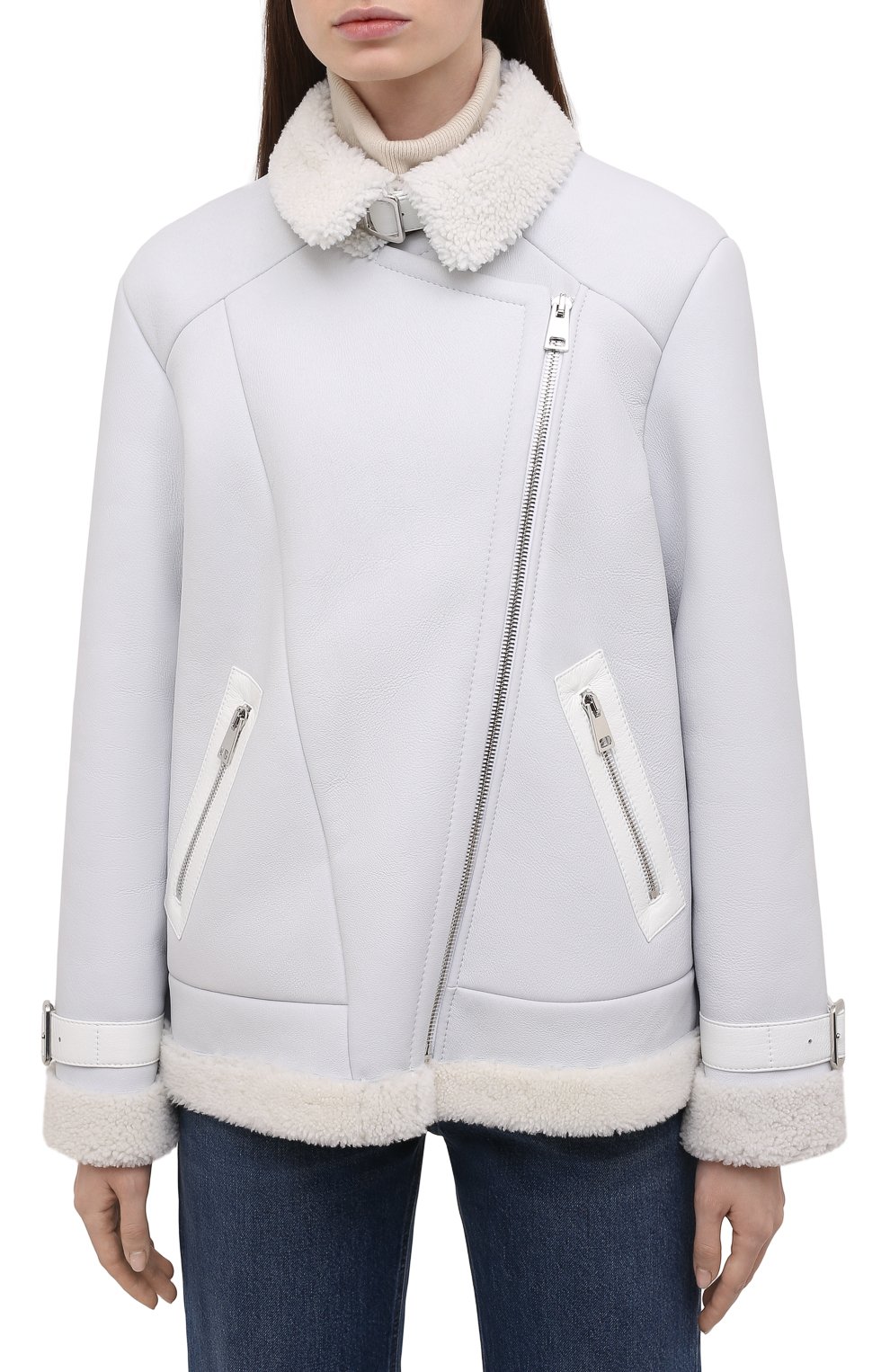 Дубленка из овчины MASLOV белого цвета по цене 215010 руб., арт. WS250, фото 3 Дубленка из овчины MASLOV, арт. WS250, фото 3