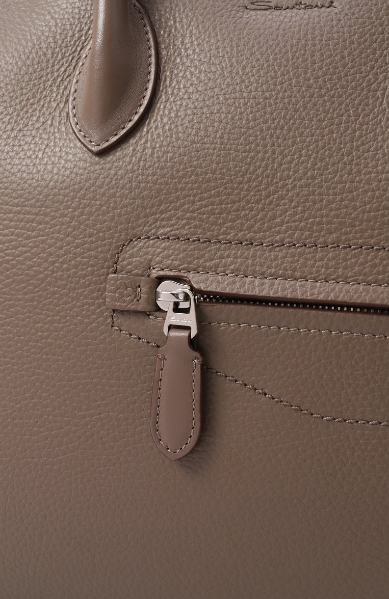 Мужская портфель SANTONI бежевого цвета, арт. UFBGA2715EN-AVGP | Фото 3 (Размер: large; Драгоценные камни: Проставлено; Материал сплава: Проставлено; Ремень/цепочка: На ремешке; Материал: Натуральная кожа; Сумки-технические: Портфели)